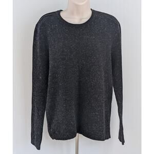 Michael Kors Womens Cotton Wool Blend Crew Neck Sweater Charcoal Black Size M